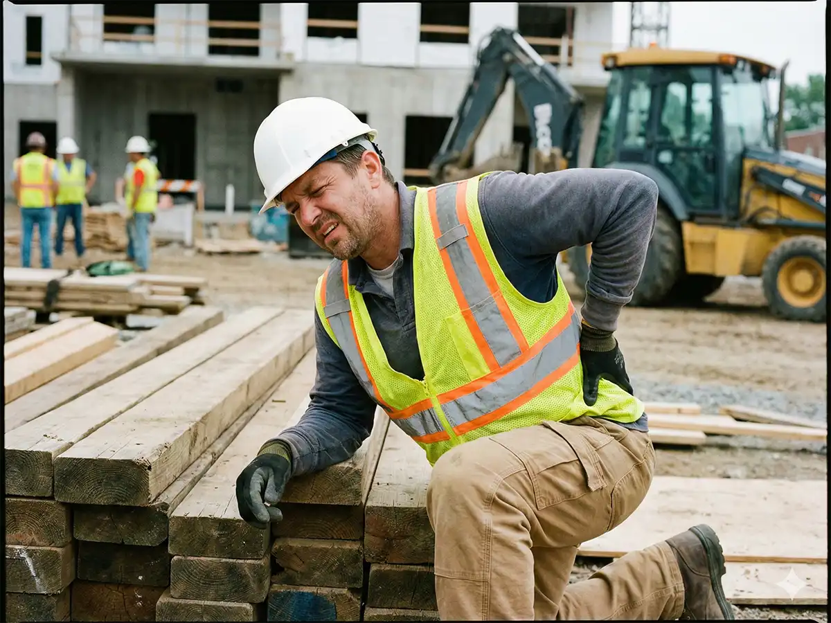 Worker receiving non-invasive care for a job-related injury